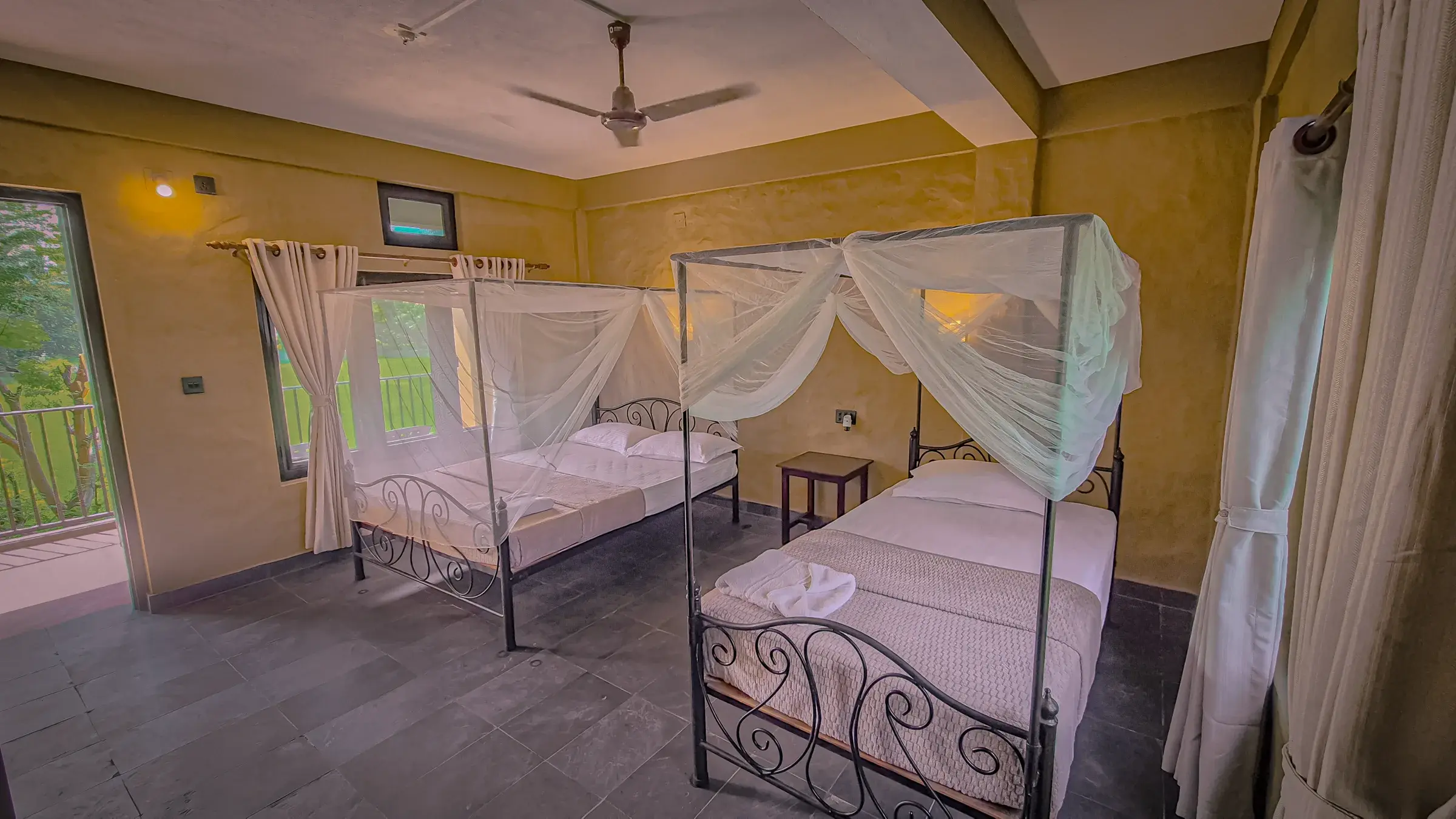 imgage of the bed-room and lobby of roomno.4 babai outback adventure, bardiya, Nepal, 2025